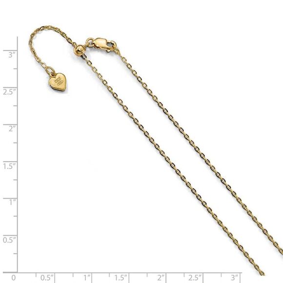 1.4mm Gold-Tone Plated Sterling Silver Adj Cable Chain Necklace, 30-In - Picture 2 of 5